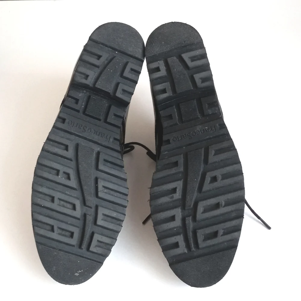 Franco Sarto Black Patent Leather Loafer Brogues Oxford Lace Lug Sole Shoes 8 - Picture 8 of 10